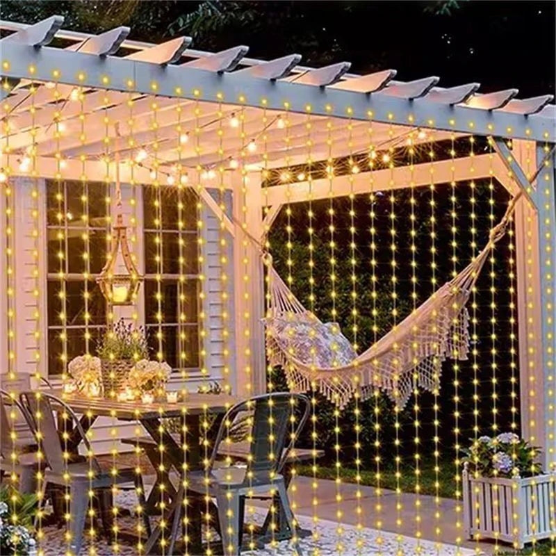 600/300/200/100led luzes de cortina solar ao ar livre luzes de fadas luzes led decorações de casamento de natal luzes da corda decoração do jardim