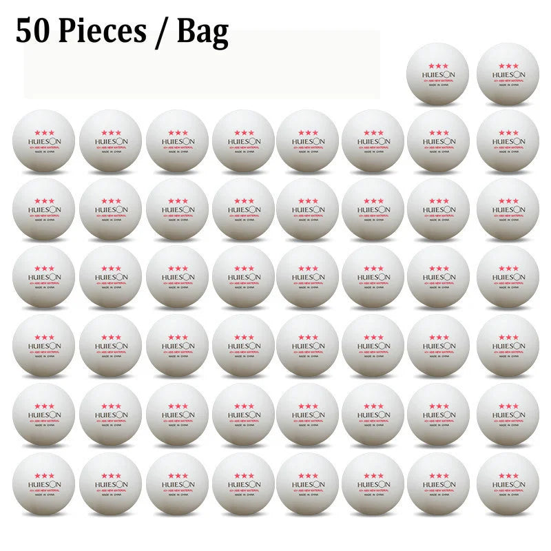 Huieson-bolas do treinamento do tênis de mesa, bolas do pingue-pongue, plástico do ABS, fósforo, material novo, 3 estrelas, 10, 20, 50, 100, 2.8g