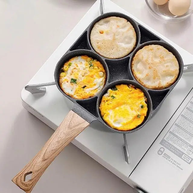 Frigideira antiaderente para ovos, 2/4, 4 buracos, omelete, panqueca, bife, cozinhar ovos, presunto, fabricante de café da manhã, panela para ovos