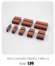 Conector de fio 222-412 blocos terminais de emenda de 2 pinos led iluminação de tira conectores rápidos elétricos mini conector de trilho condutor