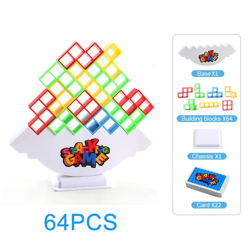 48-64 pçs torres de equilíbrio empilhamento jogos de tabuleiro para adultos festa de família viagem crianças brinquedos de mesa diversão educacional jogo recreativo