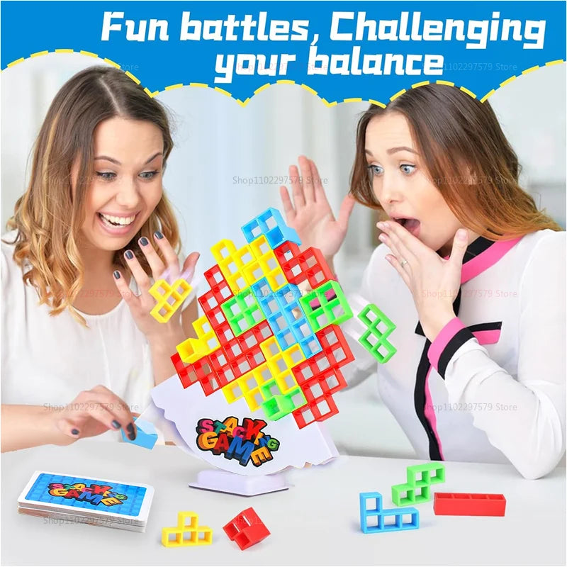 48-64 pçs torres de equilíbrio empilhamento jogos de tabuleiro para adultos festa de família viagem crianças brinquedos de mesa diversão educacional jogo recreativo