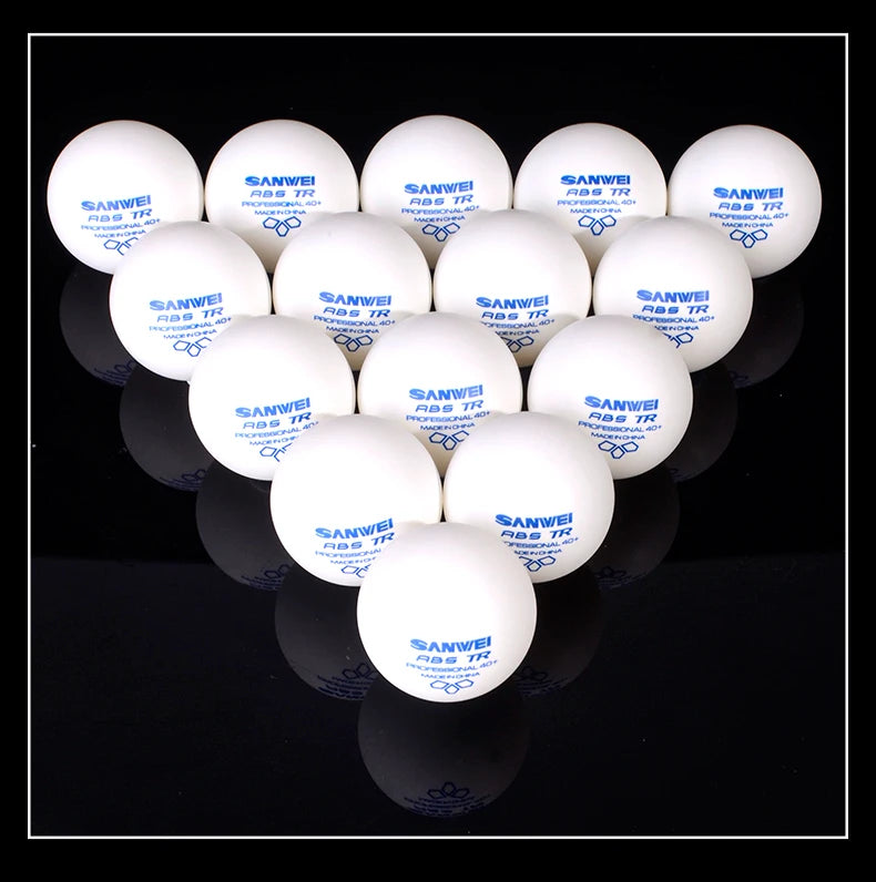 50/100 pçs sanwei 3 estrelas bolas de tênis de mesa abs novo material costurado bolas de ping pong 40 + profissional bola de ping pong treinamento do clube