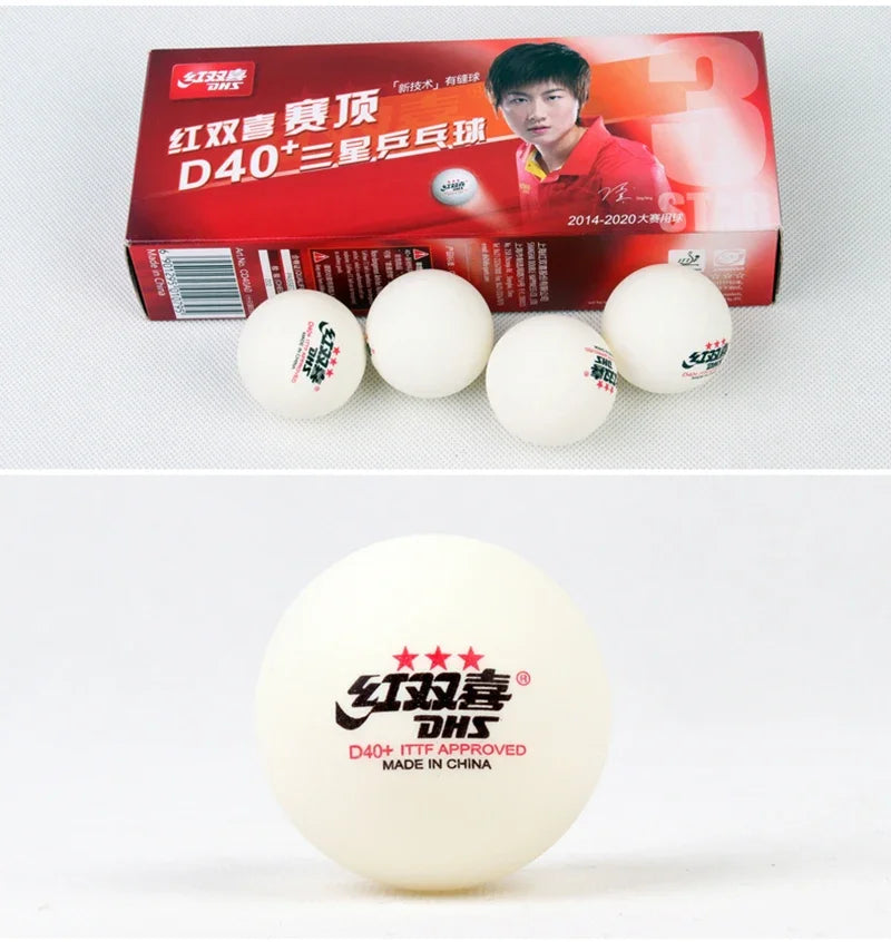 Dhs d40 + bi cor 3 estrelas bolas de tênis de mesa abs novo material com costura ittf aprovado bolas de ping pong para treinamento 10 pçs/caixa