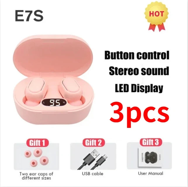 E7s tws fones de ouvido sem fio bluetooth controle esporte fone à prova dwaterproof água microfone música trabalho em todos os smartphones