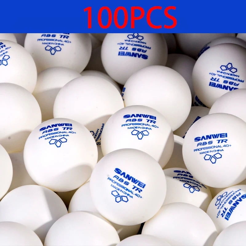 50/100 pçs sanwei 3 estrelas bolas de tênis de mesa abs novo material costurado bolas de ping pong 40 + profissional bola de ping pong treinamento do clube
