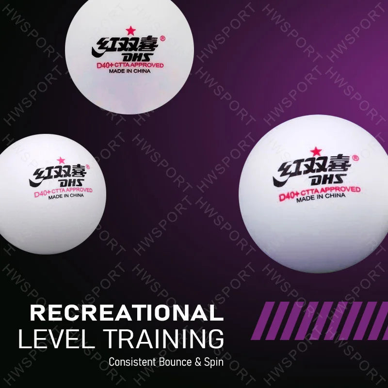 Dhs bolas de tênis de mesa 1 estrela d40 + bolas de pingue-pongue abs redondas balas de pingue-pongue duráveis para treinamento de nível recreativo vendas em massa