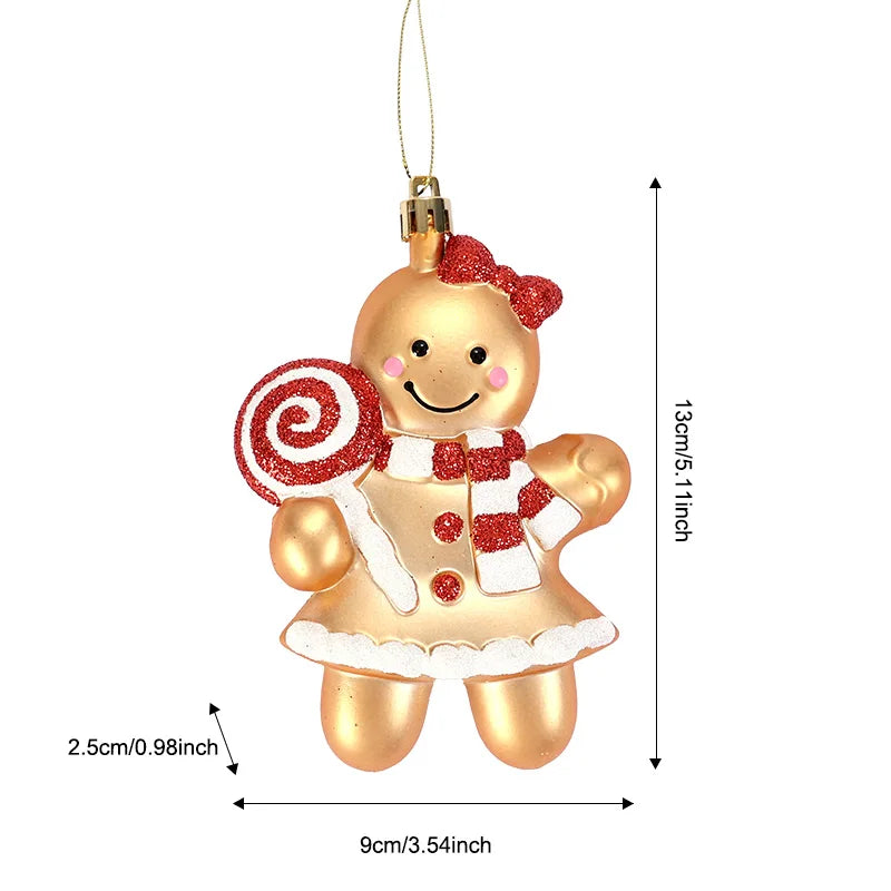 1pc natal gingerbread man decoração do feriado pingente, árvore de natal pendurado peça de decoração
