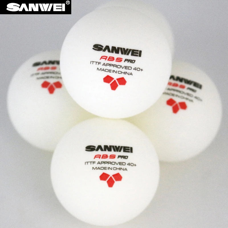 SANWEI ABS PRO 3-Star 40+ Bolas de tênis de mesa 6 unidades/caixa Novo material ITTF aprovado bolas de pingue-pongue costuradas para treinamento de competição