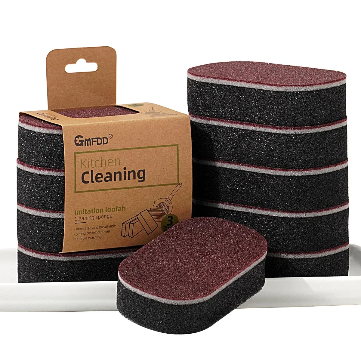 Esponja mágica potência engrossar dupla face pratos escovas de limpeza cozinha limpar ferrugem escovação pote inferior preto mancha artefato