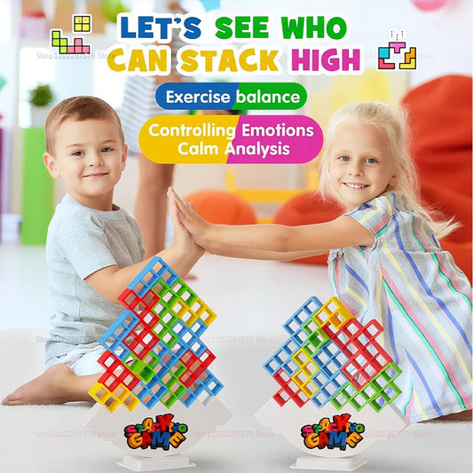 48-64 pçs torres de equilíbrio empilhamento jogos de tabuleiro para adultos festa de família viagem crianças brinquedos de mesa diversão educacional jogo recreativo