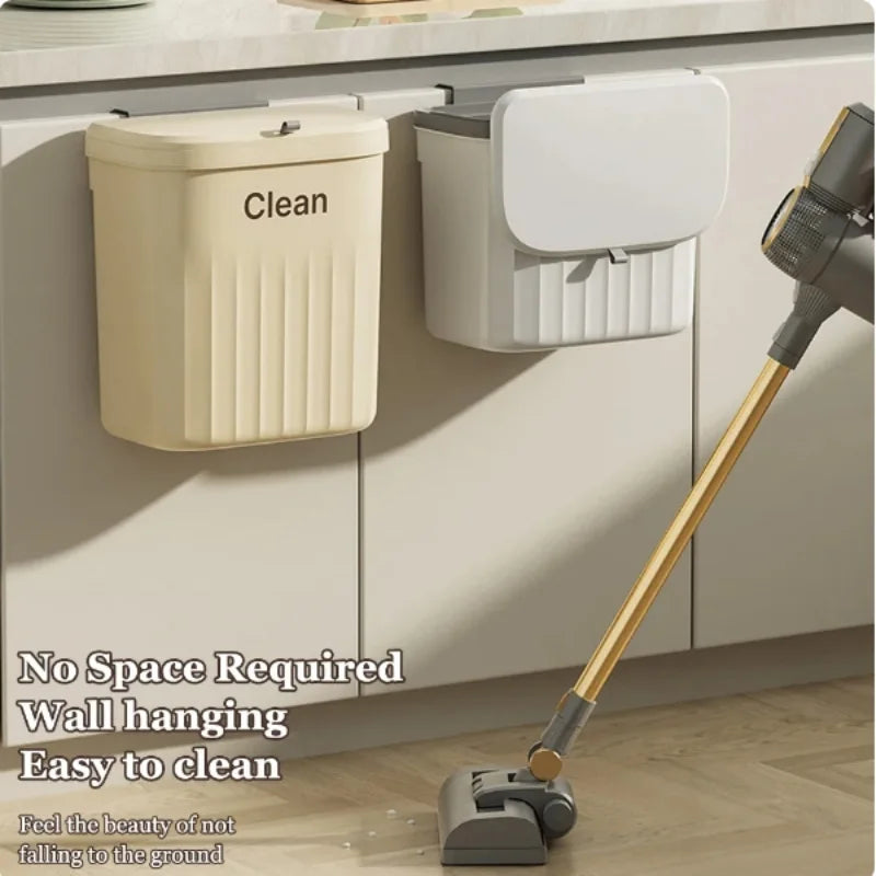 Lixeira de cozinha montada na parede, lixeira suspensa com tampa, lata de lixo para armário sob pia, lixo, composto, 8.5/12l