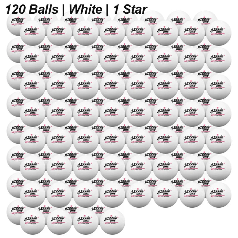 Dhs bolas de tênis de mesa 1 estrela d40 + bolas de pingue-pongue abs redondas balas de pingue-pongue duráveis para treinamento de nível recreativo vendas em massa