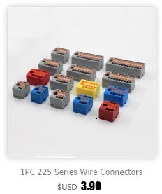 Conector de fio 222-412 blocos terminais de emenda de 2 pinos led iluminação de tira conectores rápidos elétricos mini conector de trilho condutor