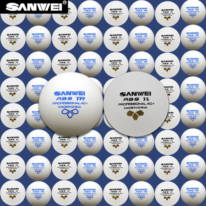 50/100 pçs sanwei 3 estrelas bolas de tênis de mesa abs novo material costurado bolas de ping pong 40 + profissional bola de ping pong treinamento do clube