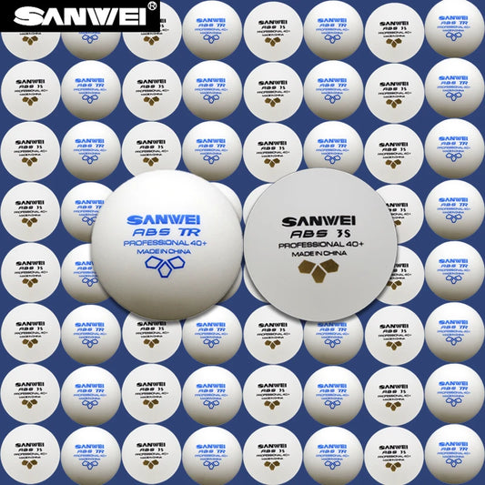 50/100 pçs sanwei 3 estrelas bolas de tênis de mesa abs novo material costurado bolas de ping pong 40 + profissional bola de ping pong treinamento do clube