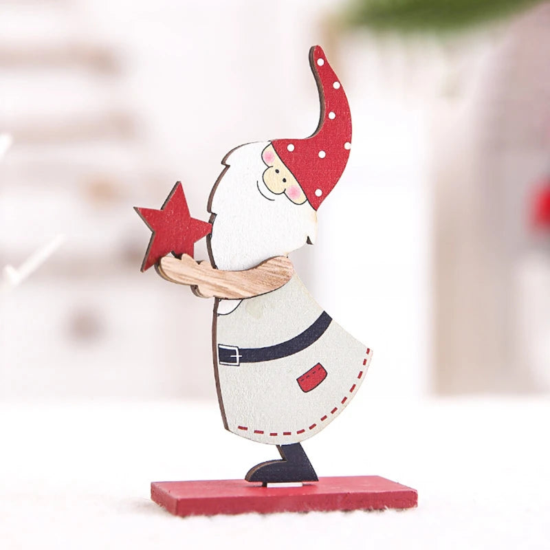 Árvore de Natal artesanal para crianças DIY, madeira estéreo, layout de cena, decorações de Natal, ornamentos quentes