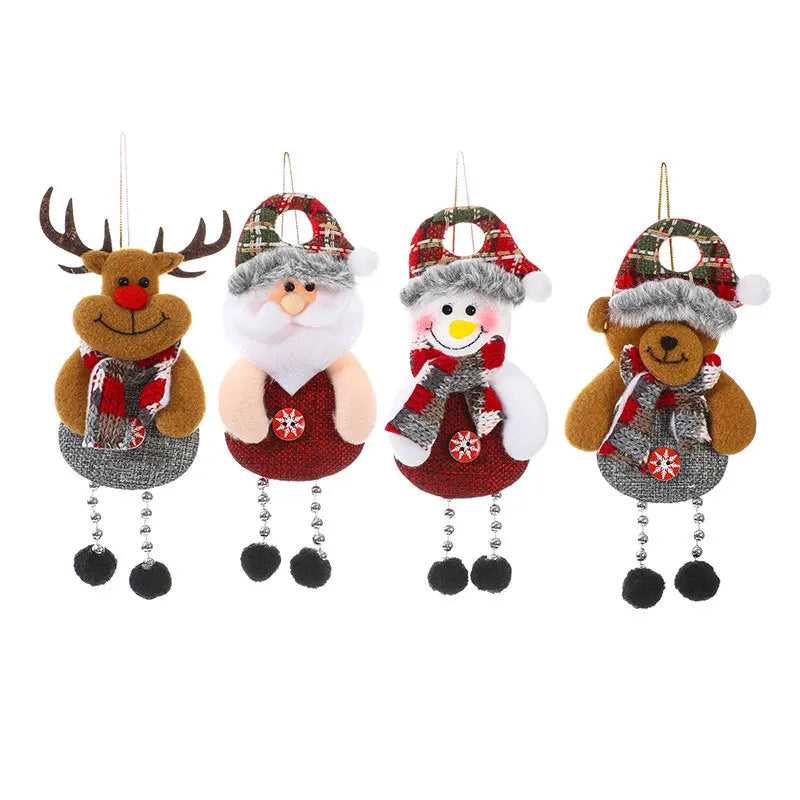4 pçs decorações da árvore de natal pendurado ornamentos de natal conjunto decorações do boneco de neve pendurado pingentes