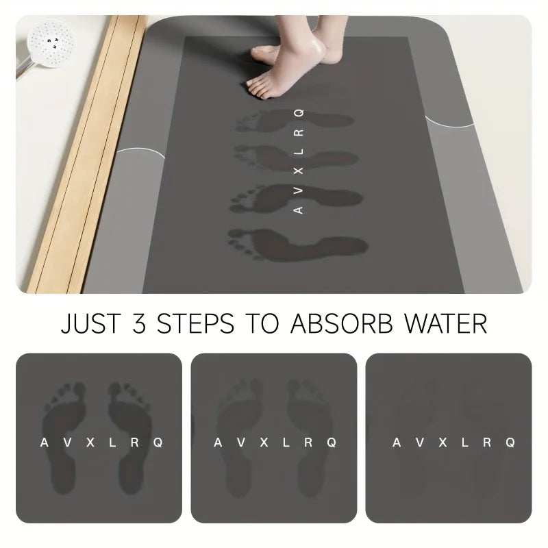 Tapete de banho de terra diatomácea super absorvente antiderrapante de secagem rápida tapete macio para banheiro chuveiro lavanderia quarto cozinha rv