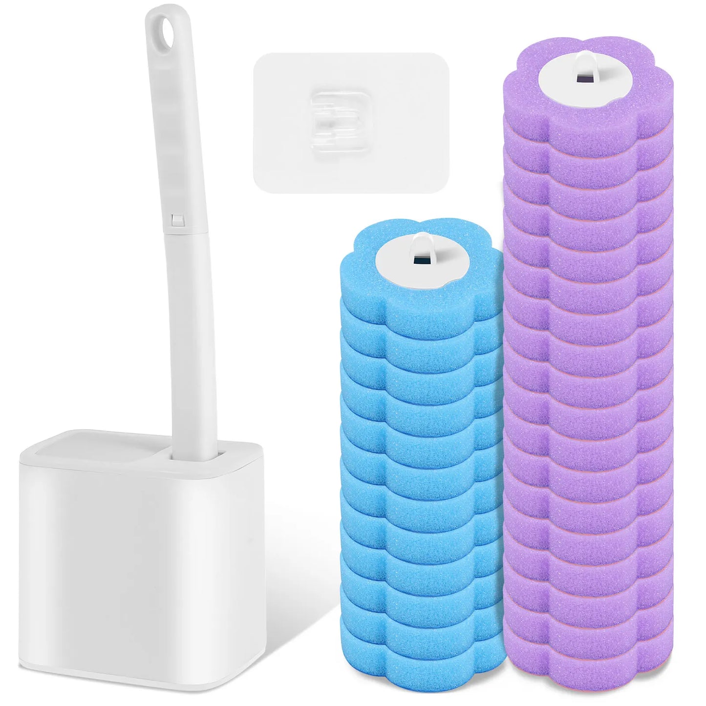 18/36 pçs escova de toalete com kits de cabeça de substituição descartáveis atualizar alça longa escova de limpeza do banheiro para casa acessórios wc