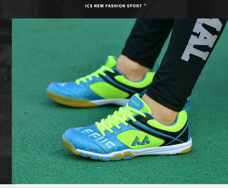 Tênis de mesa para homens e mulheres, leve, tênis de treinamento ao ar livre, respirável, com renda, homem atlético, tênis de badminton