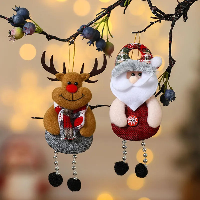 4 pçs decorações da árvore de natal pendurado ornamentos de natal conjunto decorações do boneco de neve pendurado pingentes