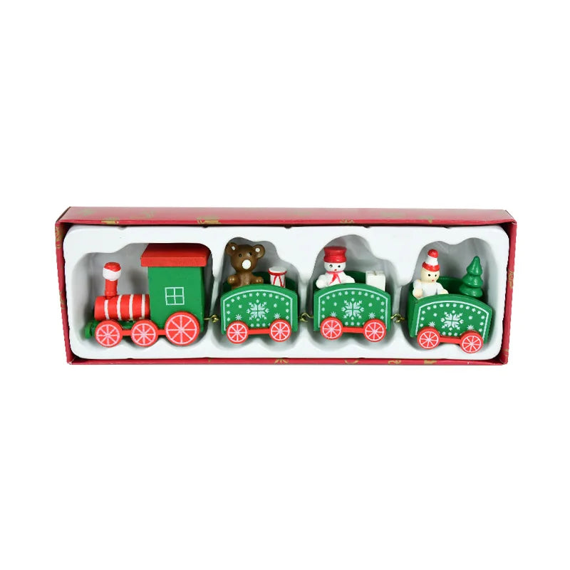 1pc trem de natal ornamentos de madeira 2024 decoração de natal para casa crianças natal navidad noel presente ano novo 2025 fontes de festa