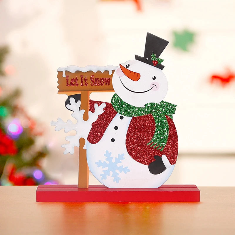 Árvore de Natal artesanal para crianças DIY, madeira estéreo, layout de cena, decorações de Natal, ornamentos quentes