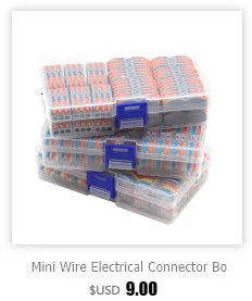 Conector de fio 222-412 blocos terminais de emenda de 2 pinos led iluminação de tira conectores rápidos elétricos mini conector de trilho condutor