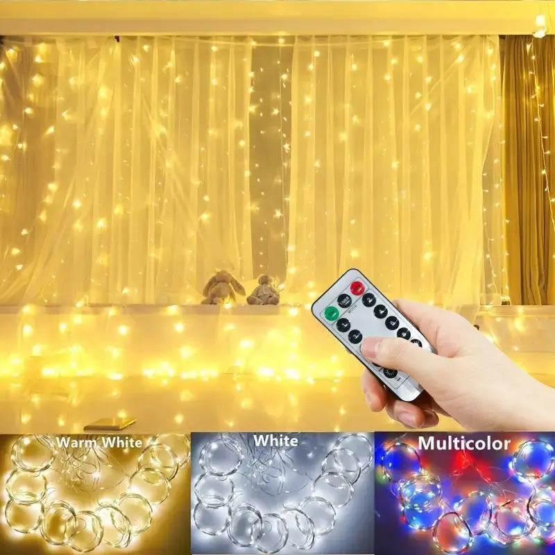 3/4/6m cortina led luzes da corda guirlanda usb festão controle remoto luzes da guirlanda de fadas decoração natal para o quarto casa